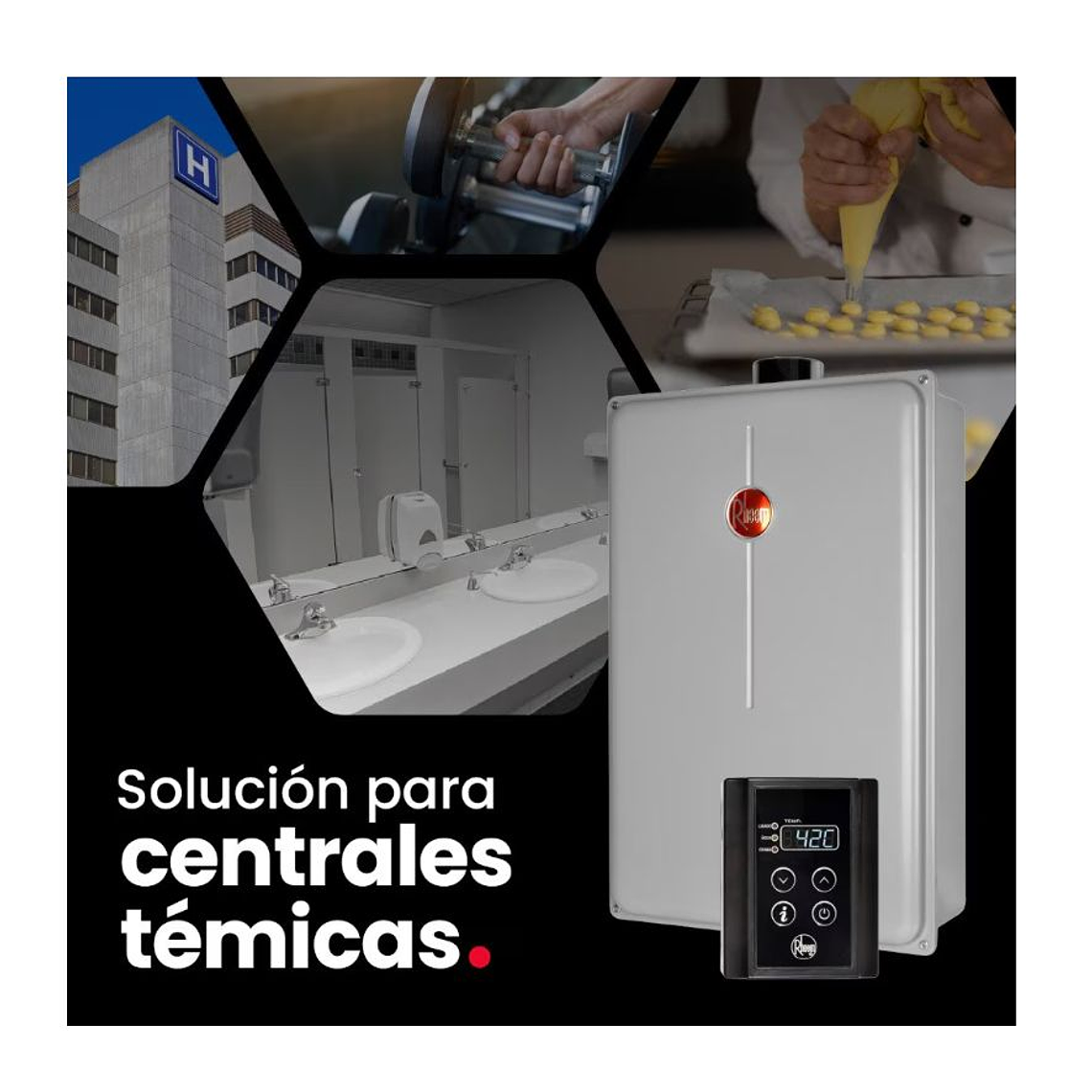 Pack Central de Agua Caliente Sanitaria Instantánea 144 kW Gas Licuado 2