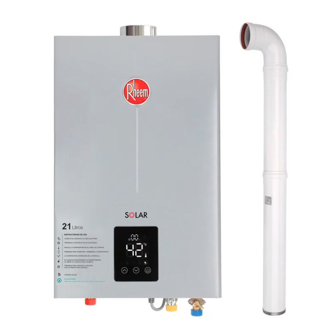 Pack Calefont Rheem 21L. T.Forzado G.Licuado + Kit 1