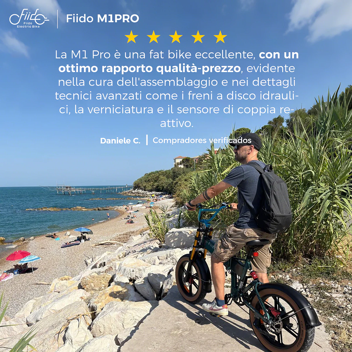 Bicicleta Eléctrica Plegable Fiido M1 Pro con Ruedas Gordas Todo Terreno 9