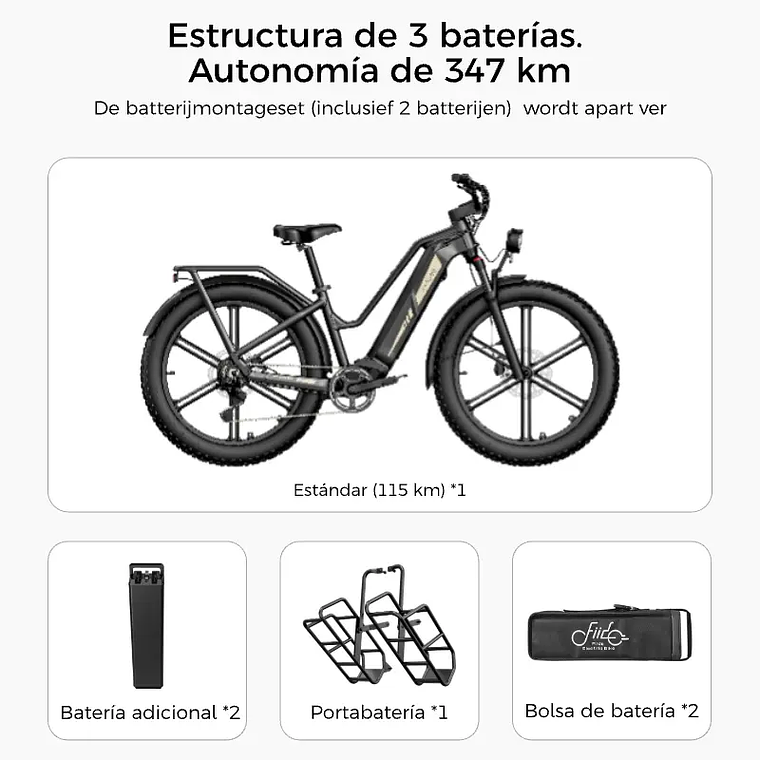 Bicicleta Eléctrica Titan Fat Tire de Caza y Viaje con Gran Autonomía 5