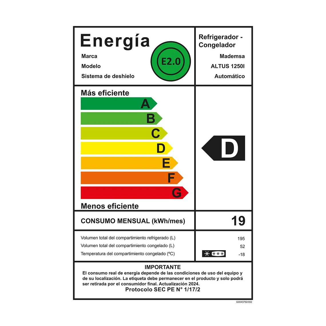 Refrigerador Mademsa 247L No Frost Top Freezer Inverter Puerta Reversible Altus 1250I Inox 13