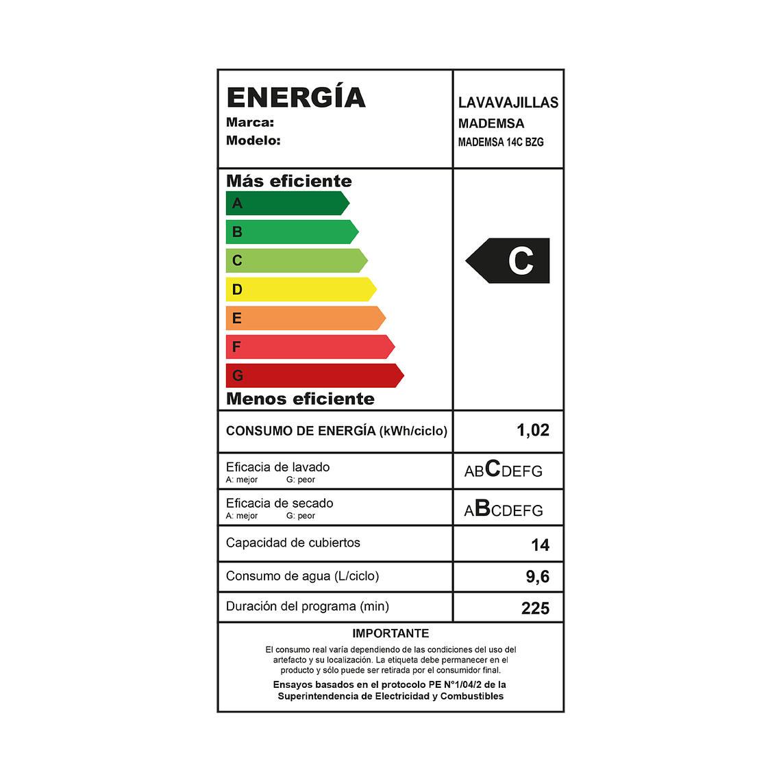 Lavavajillas 14 Cubiertos Mademsa con Función Higienzar 70° y Panel Digital 14C BZG Blanca 9