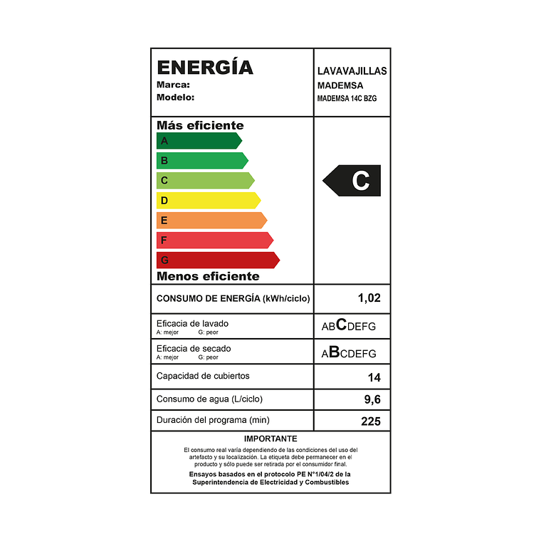 Lavavajillas 14 Cubiertos Mademsa con Función Higienzar 70° y Panel Digital 14C BZG Blanca 9