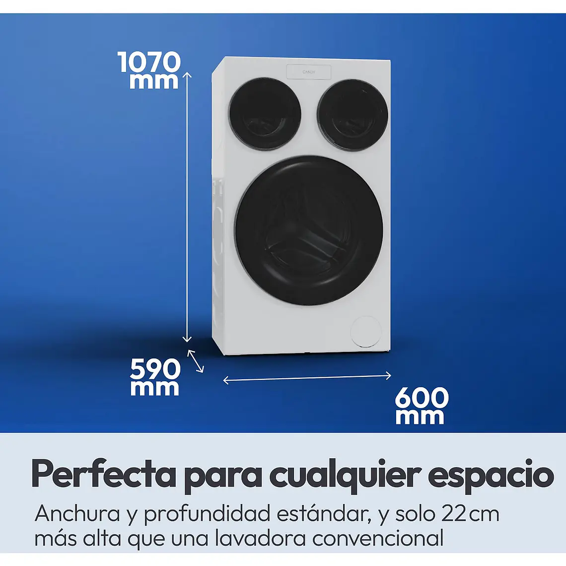 Lavadora Candy MultiWash 10+1+1 Kg Triple Tambor 1400 RPM Blanca MQD 410CBL9-37 14