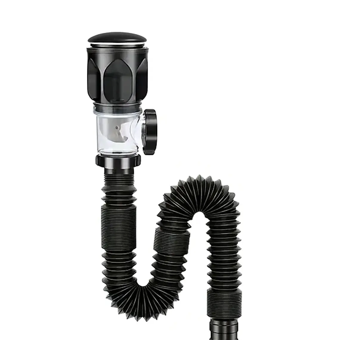 Desagüe universal con tubo sifón fexible para vanitorio Domsa WY020-Negro 5