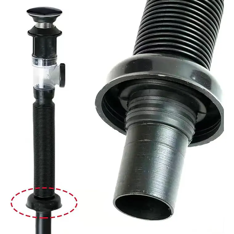 Desagüe universal con tubo sifón fexible para vanitorio Domsa WY020-Negro 7