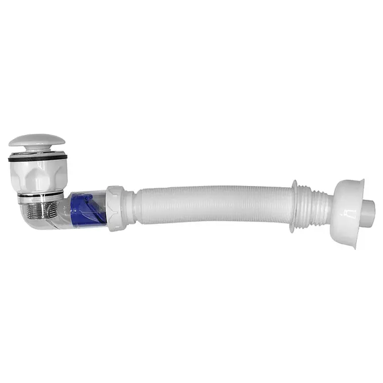 Desagüe universal con tubo sifón flexible para vanitorio Domsa WY30-Blanco 1