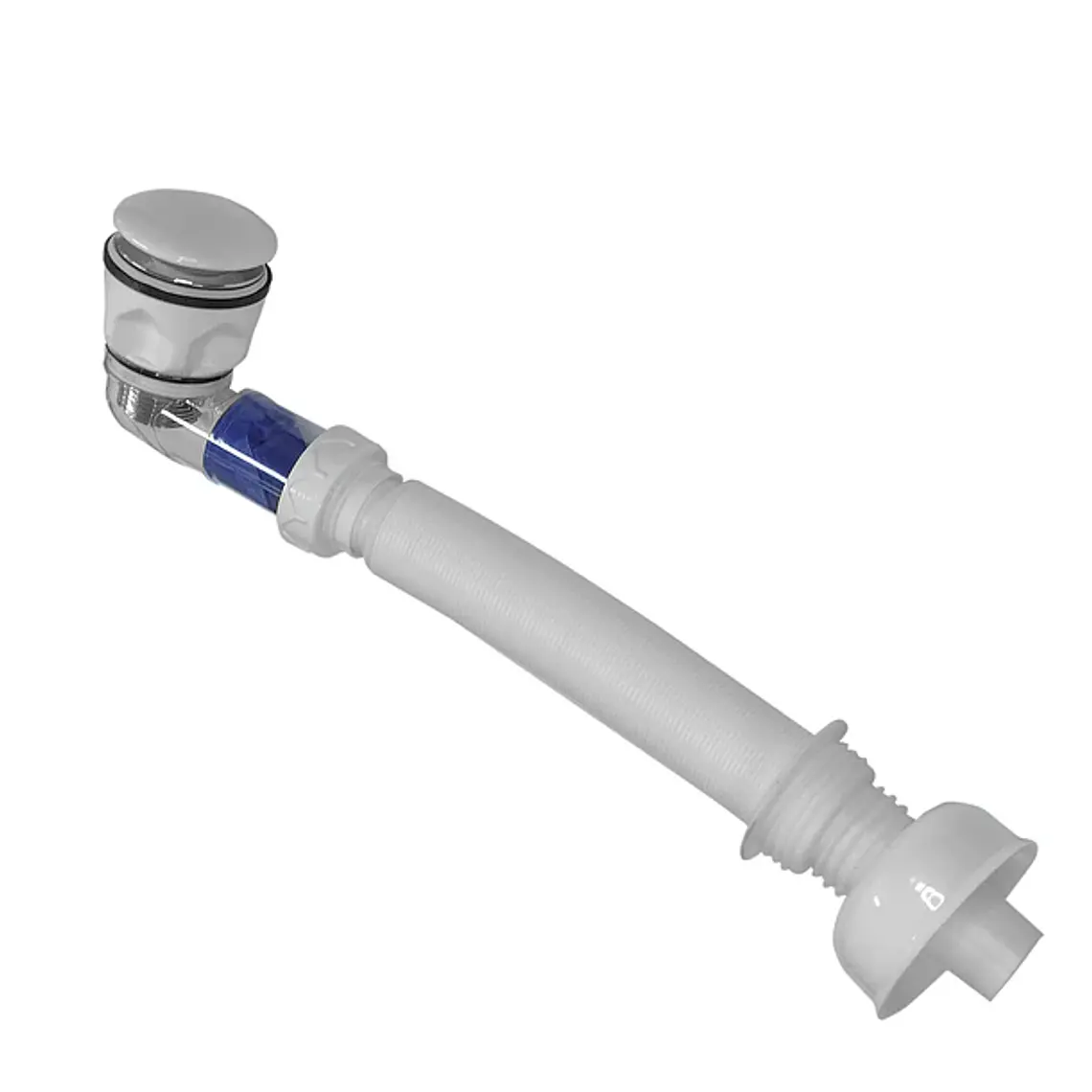 Desagüe universal con tubo sifón flexible para vanitorio Domsa WY30-Blanco 4