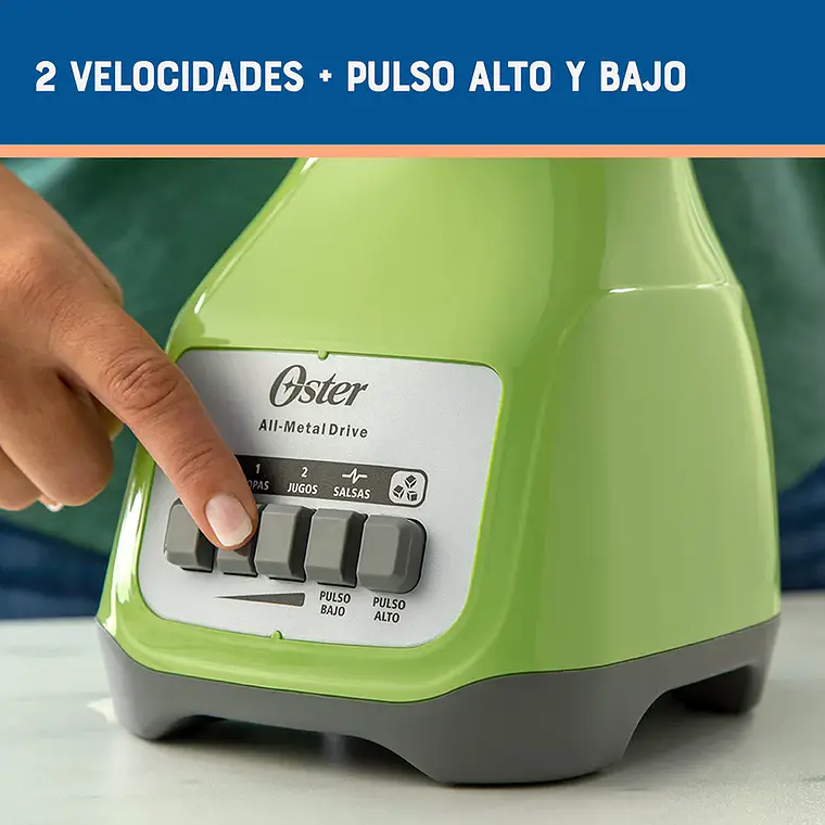 Licuadora Oster® BLSTKAGKPB 2 velocidades y vaso de vidrio 3