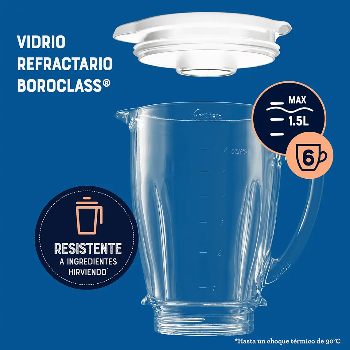 Licuadora Oster® BLSTKAGKPB 2 velocidades y vaso de vidrio 8