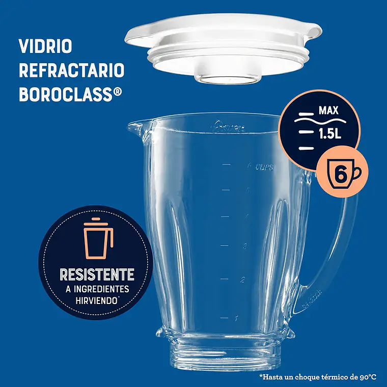 Licuadora Oster® BLSTKAGKPB 2 velocidades y vaso de vidrio 8