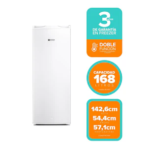Congelador Freezer Mademsa Vertical 168L Frío Directo con Puerta Reversible MFV645B Blanco