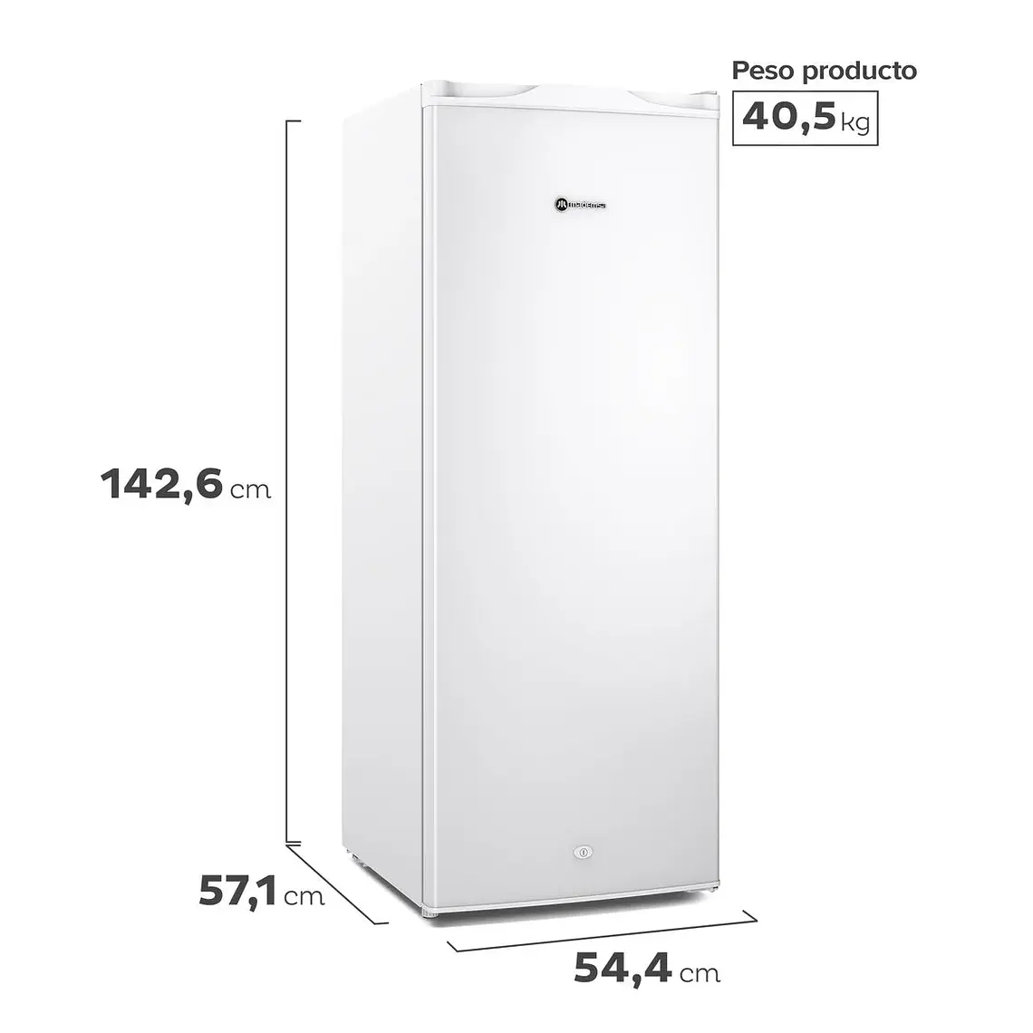 Congelador Freezer Mademsa Vertical 168L Frío Directo con Puerta Reversible MFV645B Blanco 3