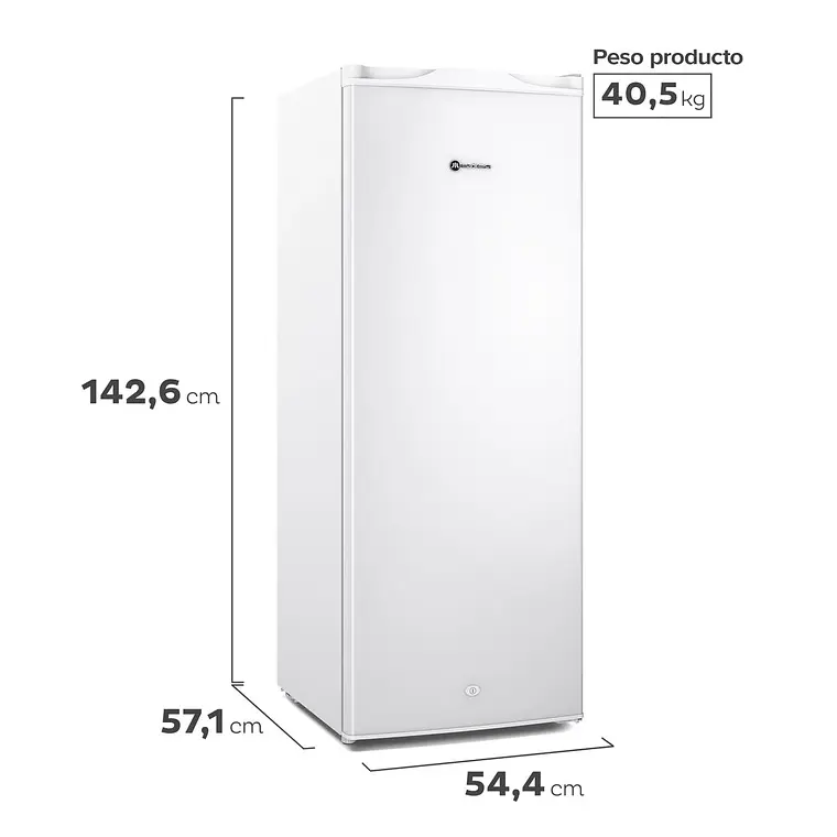 Congelador Freezer Mademsa Vertical 168L Frío Directo con Puerta Reversible MFV645B Blanco 3