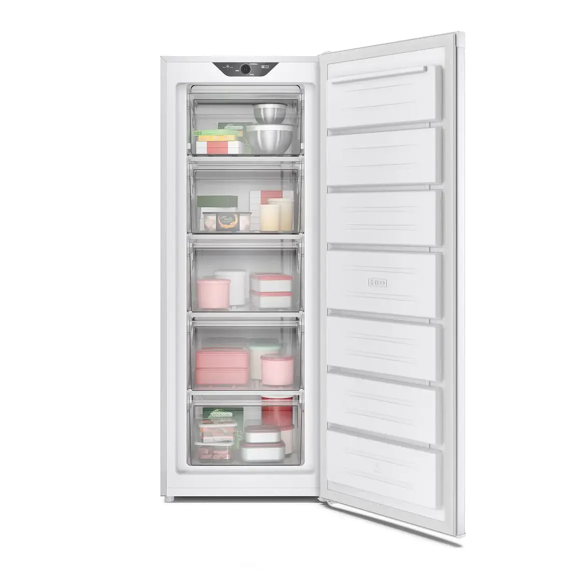 Congelador Freezer Mademsa Vertical 168L Frío Directo con Puerta Reversible MFV645B Blanco 5