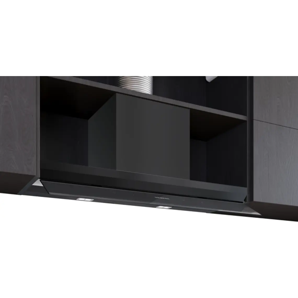 iQ500, Campana decorativa integrable, 90 cm, Cristal negro, Negro mate 1