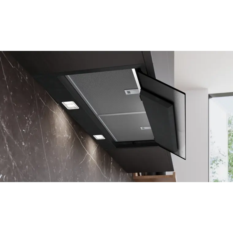 iQ700, Campana decorativa integrable, 80 cm, Cristal negro, Negro mate 3