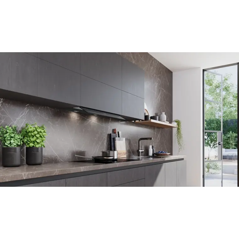 iQ700, Campana decorativa integrable, 80 cm, Cristal negro, Negro mate 8