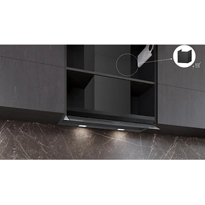 iQ700, Campana decorativa integrable, 80 cm, Cristal negro, Negro mate