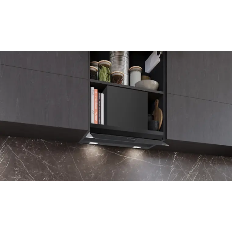 iQ700, Campana decorativa integrable, 60 cm, Cristal negro, Negro mate 5