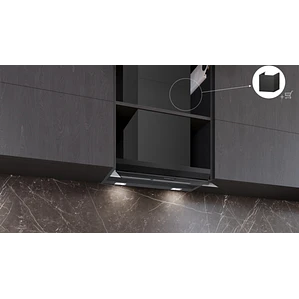 iQ500, Campana decorativa integrable, 60 cm, Cristal negro, Negro mate