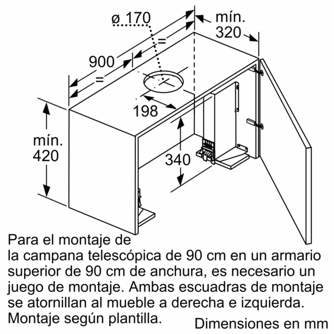 iQ700, Campana telescópica, 90 cm, Acero inoxidable 15