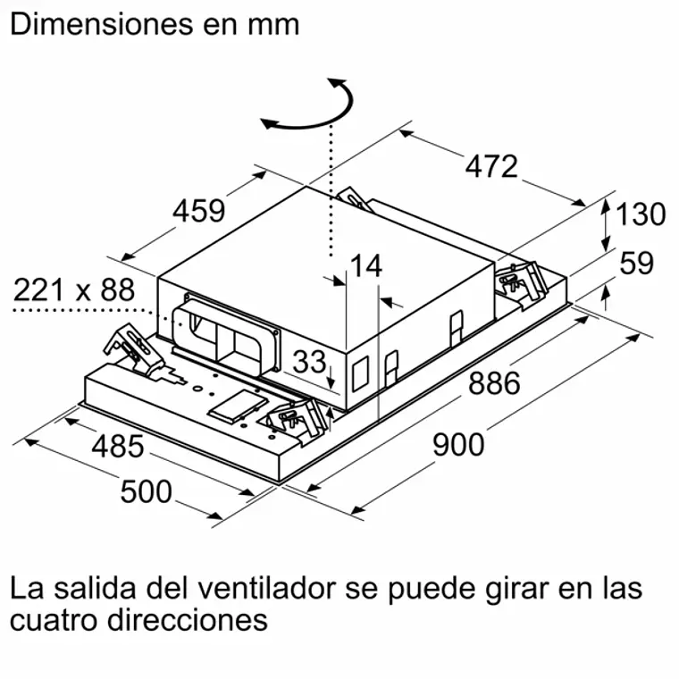 iQ500, Extractor de techo, 90 cm, Blanco 17