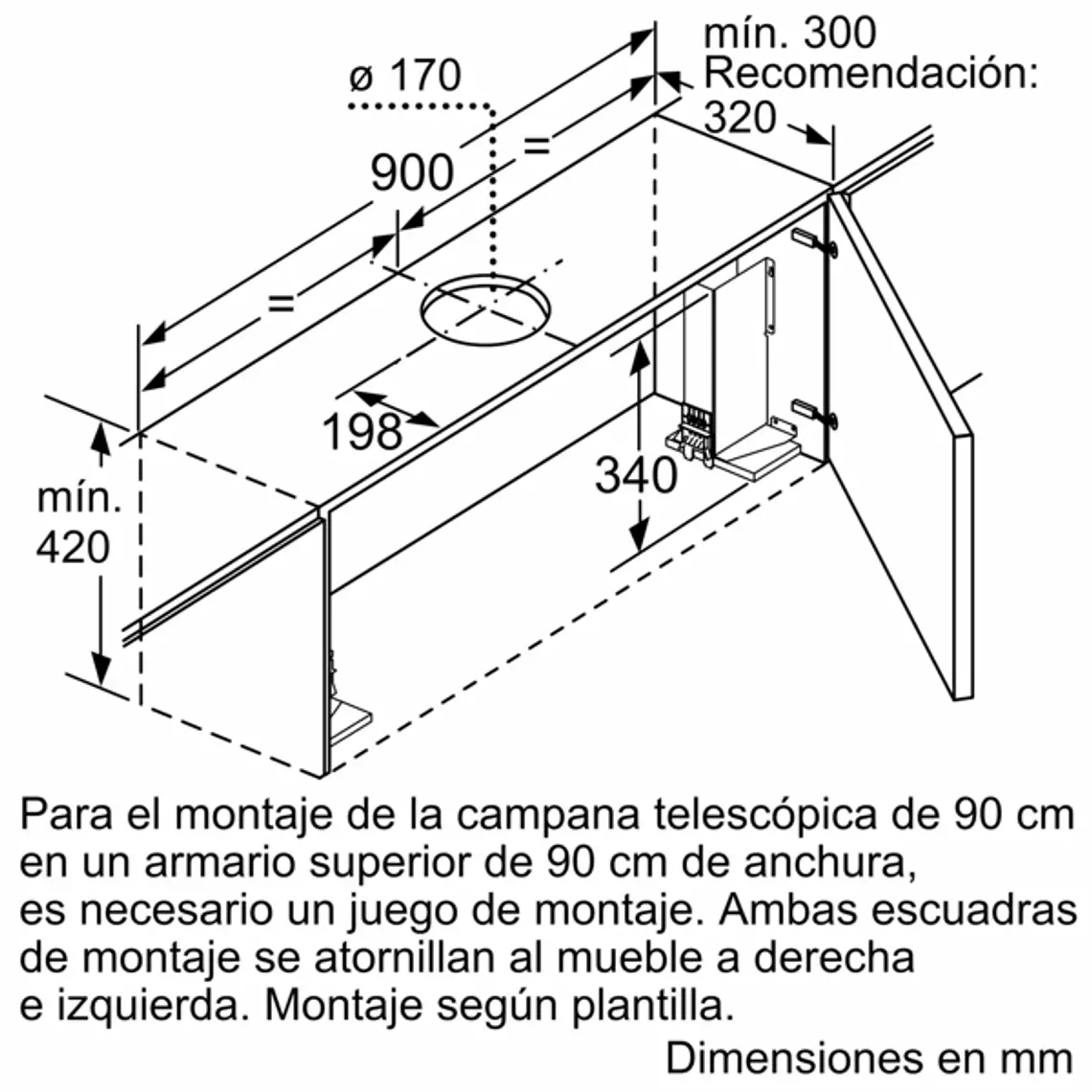 iQ300, Campana telescópica, 90 cm, Plata metalizado 14