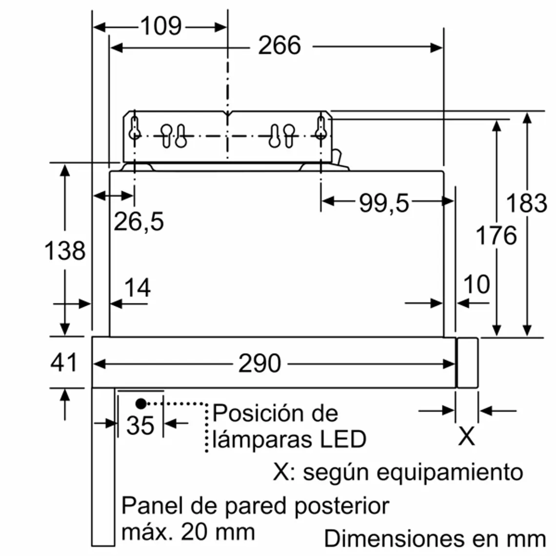 iQ100, Campana telescópica, 60 cm, Plata metalizado 9