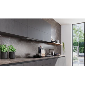 iQ300, Campana decorativa integrable, 90 cm, Cristal transparente, Negro mate