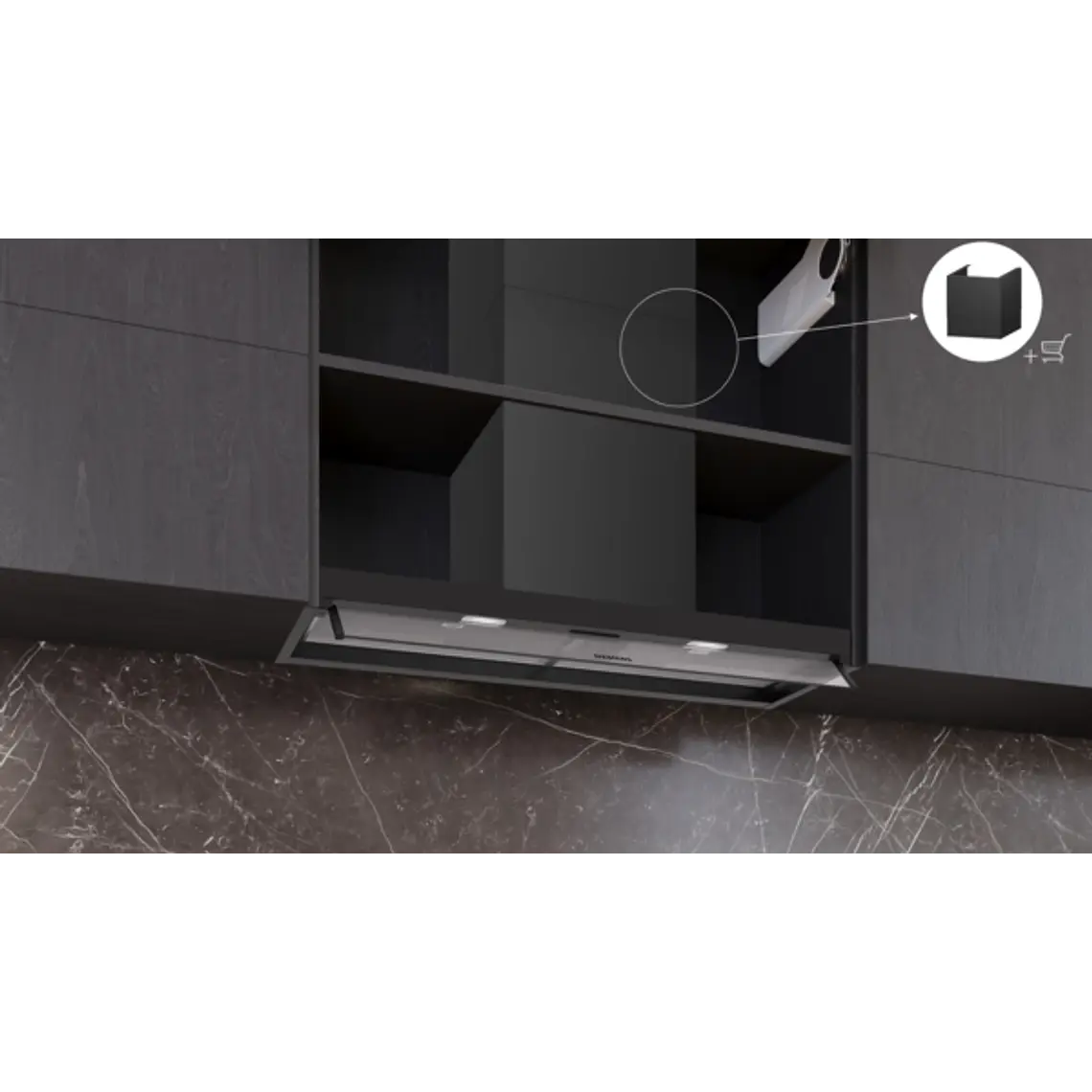 iQ300, Campana decorativa integrable, 90 cm, Cristal transparente, Negro mate 5