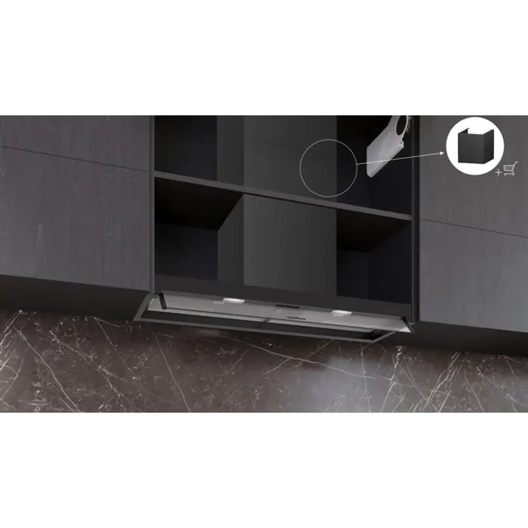 iQ300, Campana decorativa integrable, 90 cm, Cristal transparente, Negro mate 5