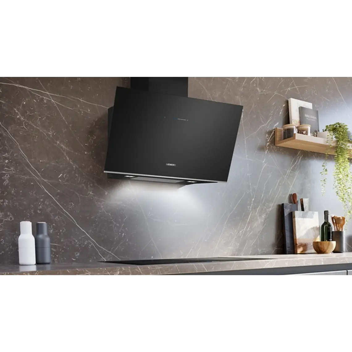 iQ700, Campana decorativa de pared, 90 cm, Cristal negro, Negro 2