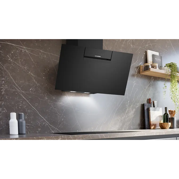 iQ300, Campana decorativa de pared, 80 cm, Cristal negro, Negro 2
