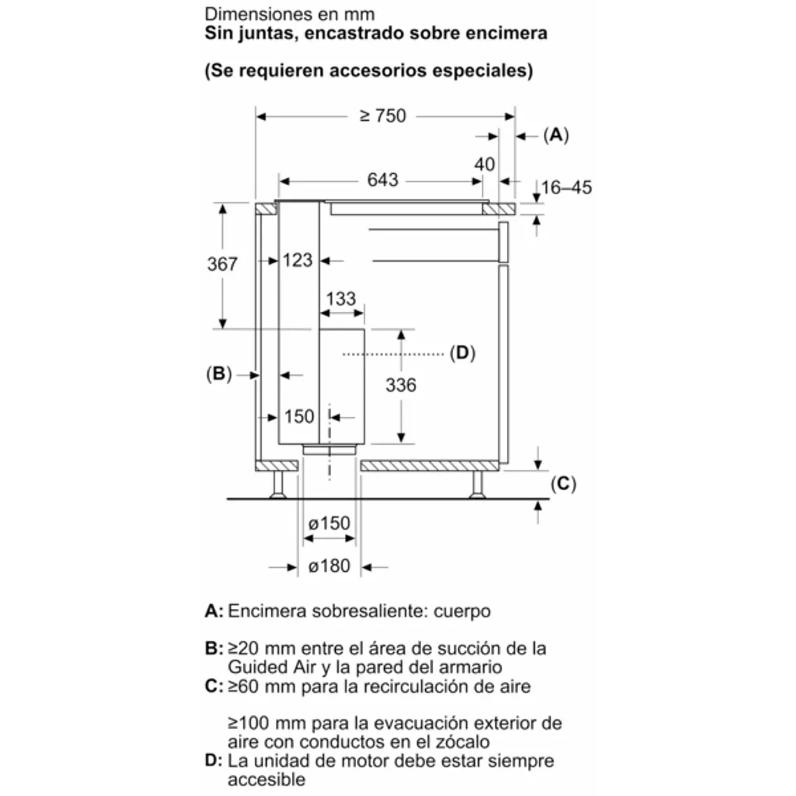 iQ700, Extractor de encimera telescópico, 90 cm, Cristal transparente, Negro 9