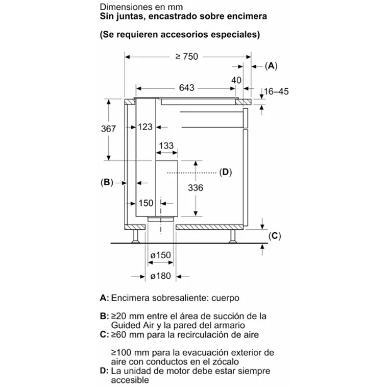 iQ700, Extractor de encimera telescópico, 90 cm, Cristal transparente, Negro 9