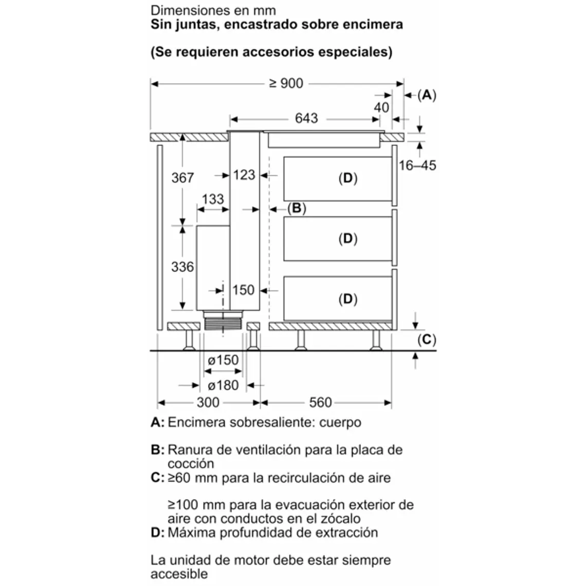 iQ700, Extractor de encimera telescópico, 90 cm, Cristal transparente, Negro 16