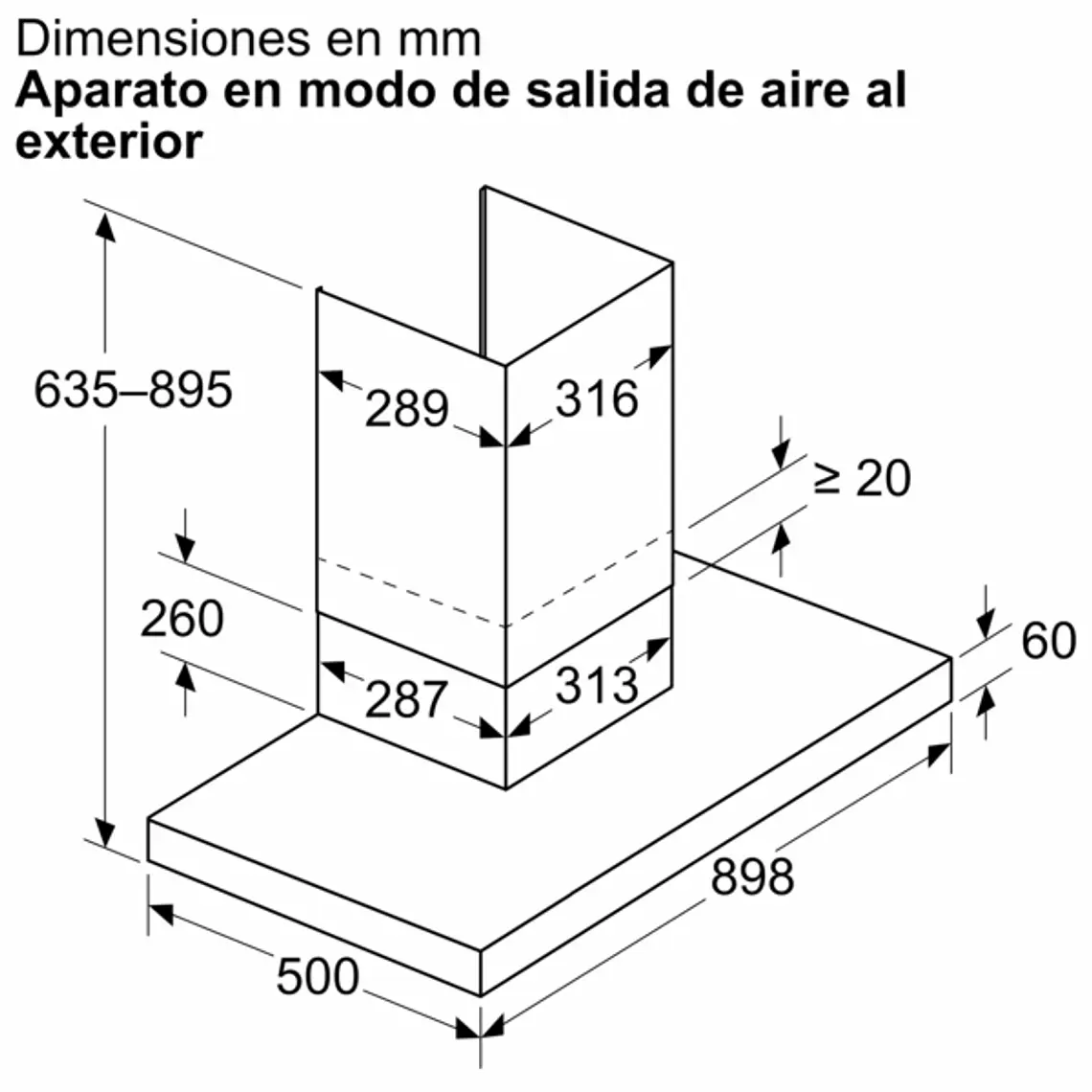 iQ500, Campana decorativa de pared, 60 cm, Negro mate 10