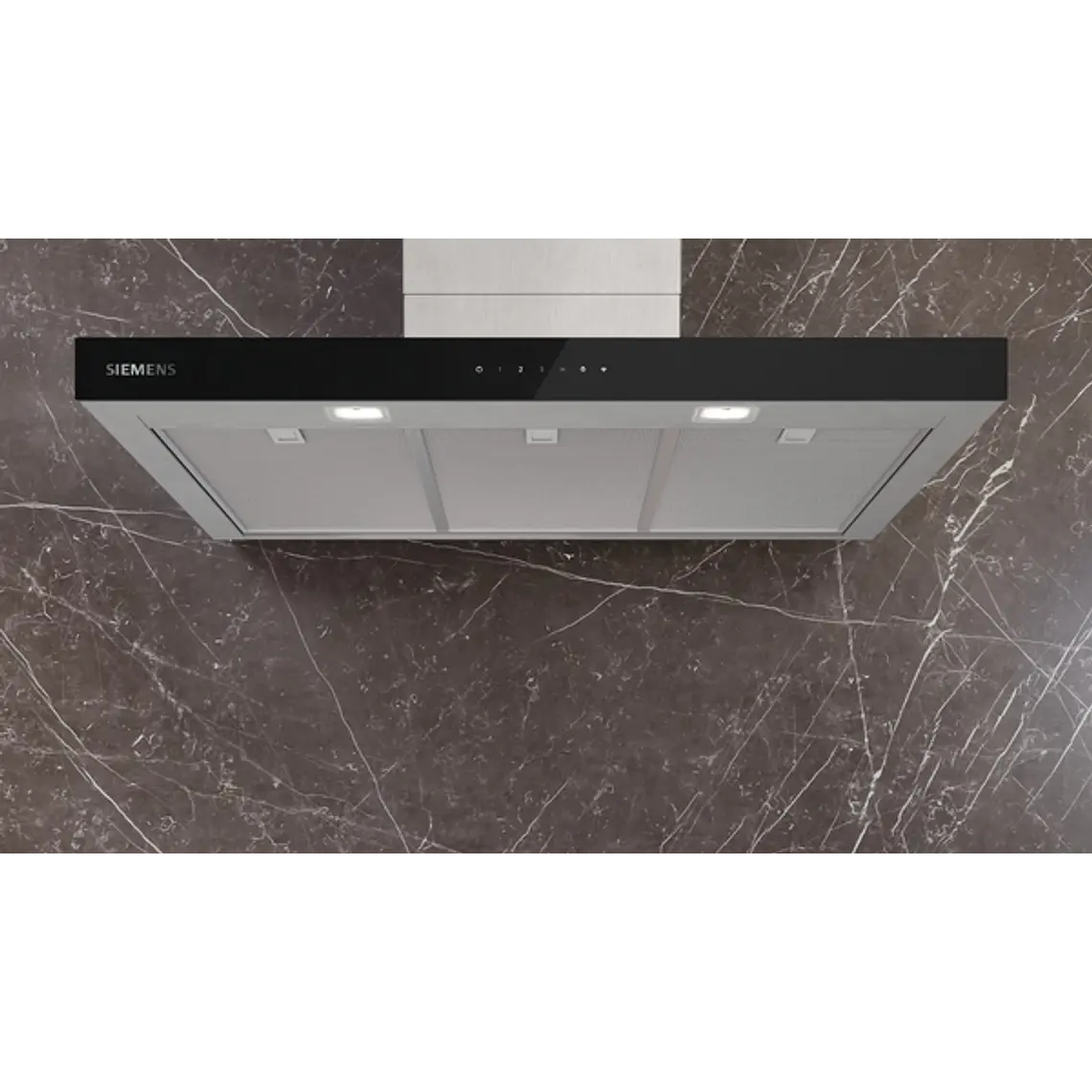 iQ500, Campana decorativa de pared, 90 cm, Acero mate antihuellas 2