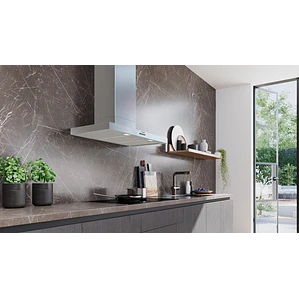 iQ300, Campana decorativa de pared, 90 cm, Acero mate antihuellas