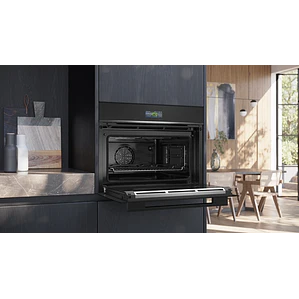 SIEMENS iQ700, Horno compacto, 60 x 45 cm, Negro