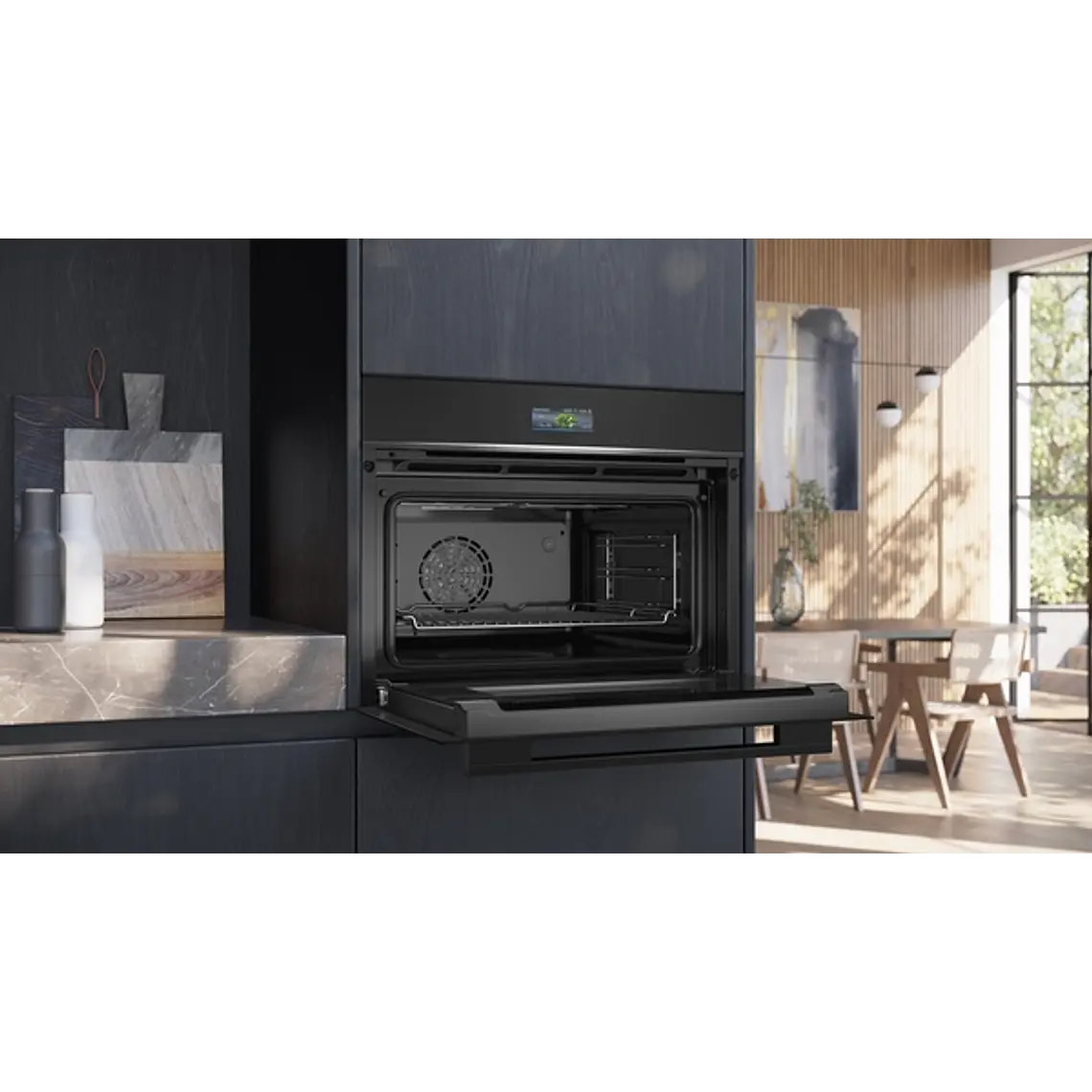 SIEMENS iQ700, Horno compacto, 60 x 45 cm, Negro 2