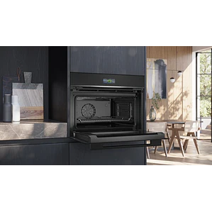 SIEMENS iQ700, Horno compacto, 60 x 45 cm, Negro