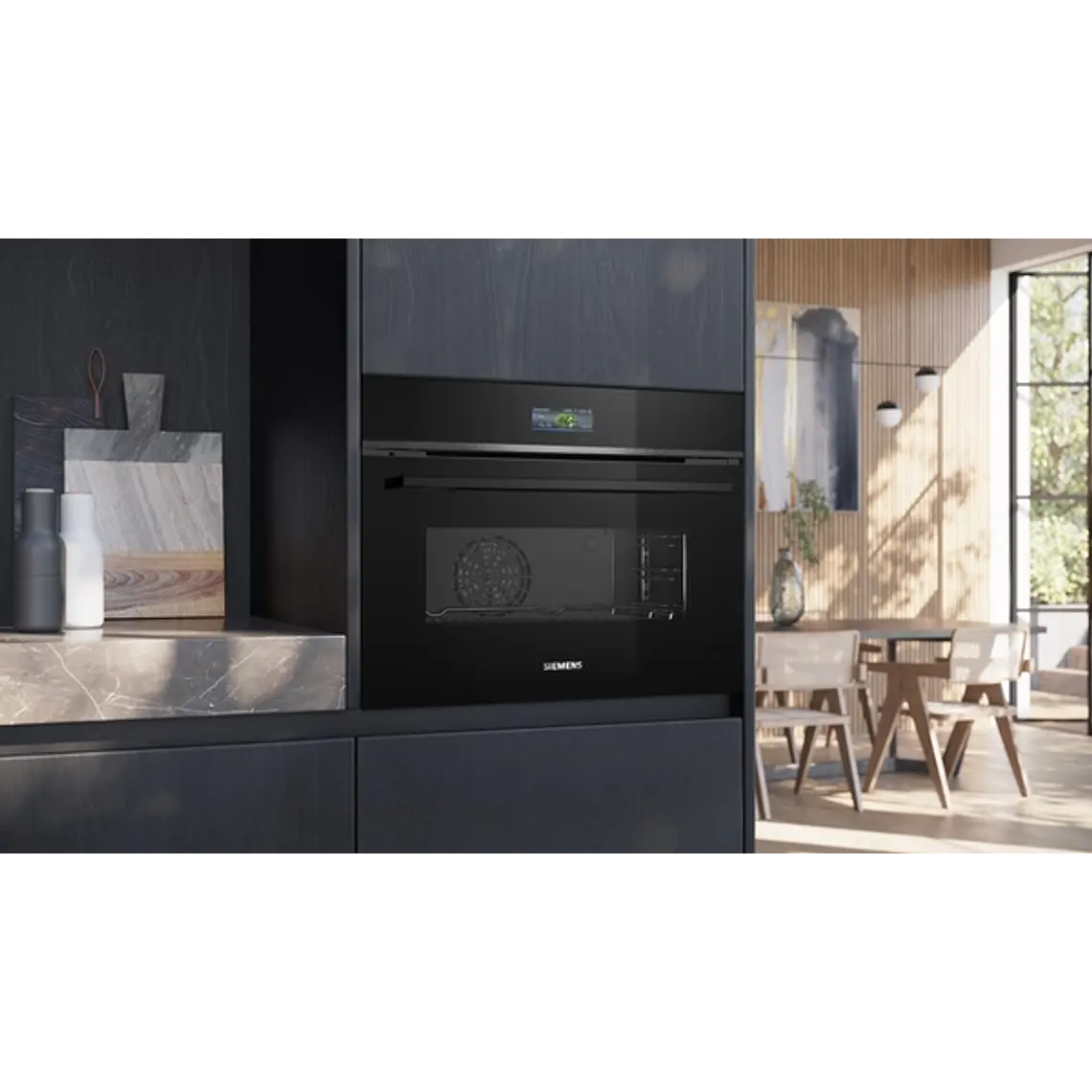 SIEMENS iQ700, Horno compacto, 60 x 45 cm, Negro 1