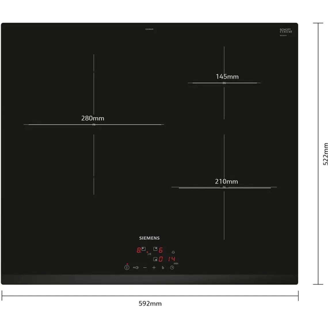 SIEMENS iQ300, Encimera de inducción, 60 cm, sin perfiles 2