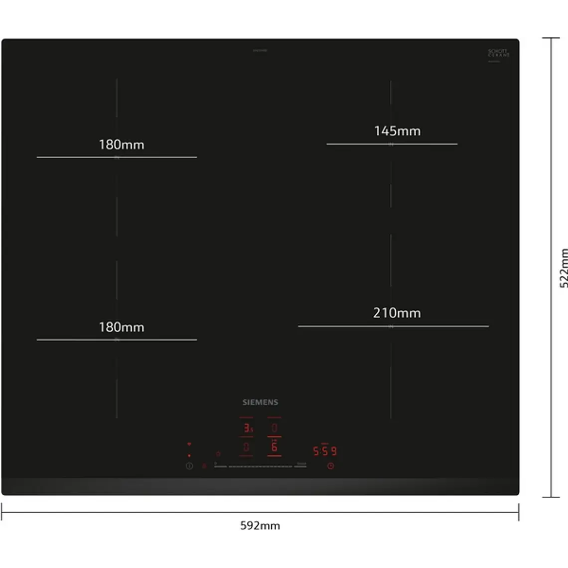 SIEMENS iQ100, Encimera de inducción, 60 cm, sin perfiles 2