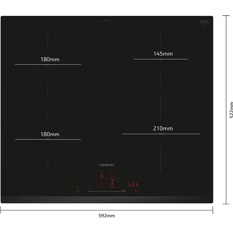 SIEMENS iQ100, Encimera de inducción, 60 cm, sin perfiles 2
