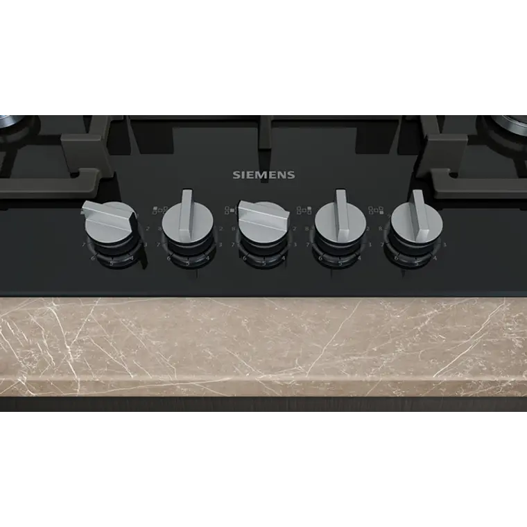 SIEMENS iQ500, Encimera a gas, 75 cm, negro, vidrio templado 4