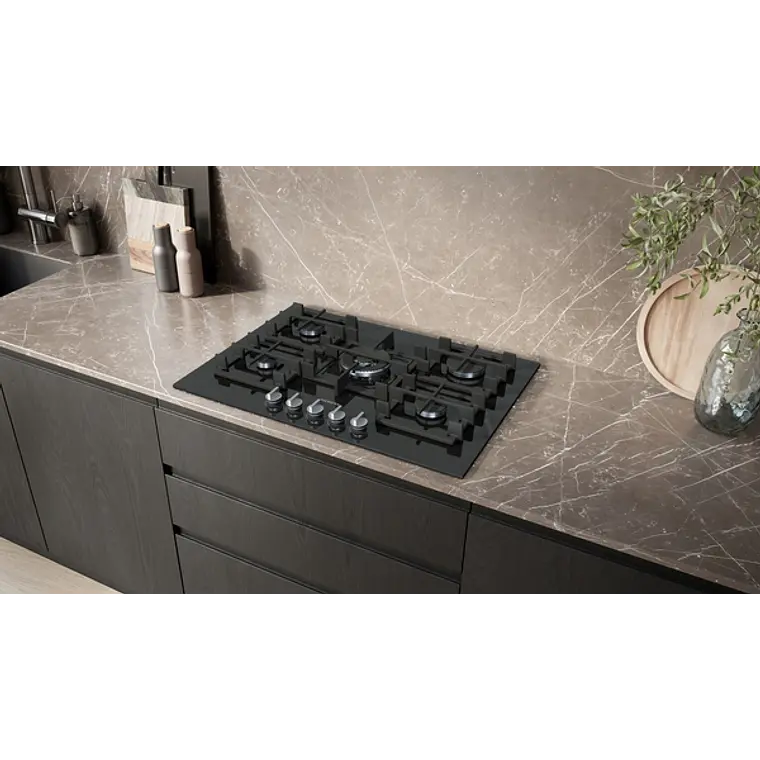 SIEMENS iQ500, Encimera a gas, 75 cm, negro, vidrio templado 2