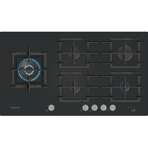 SIEMENS iQ700, Encimera a gas, 90 cm, negro, vidrio templado